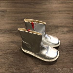 Mini Boden Silver Winter Boots in size 10.